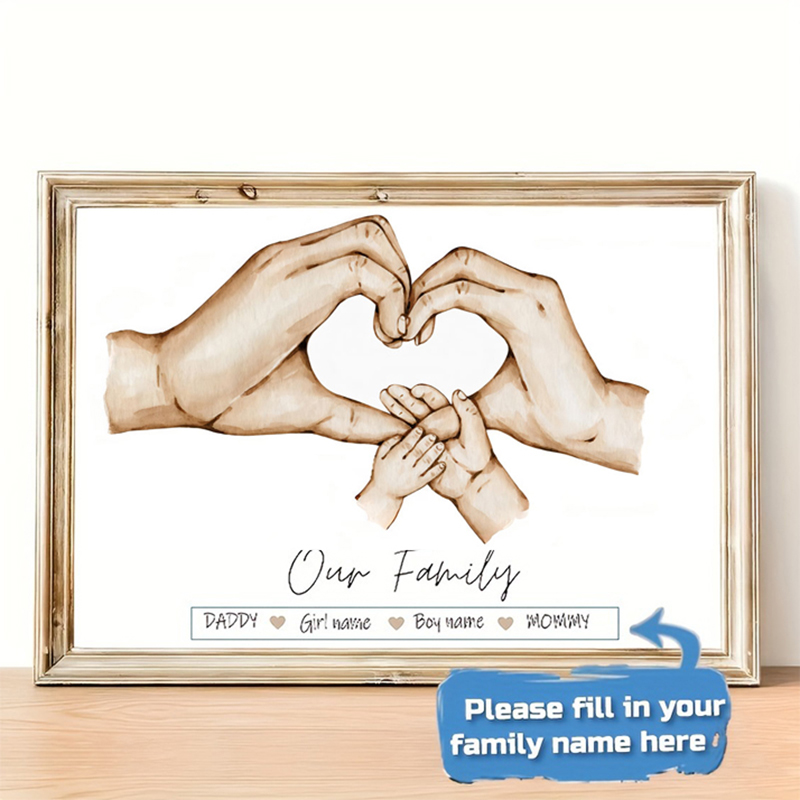 Personalized Name Box - Personalizzato personalizzato famiglia mano poster nome