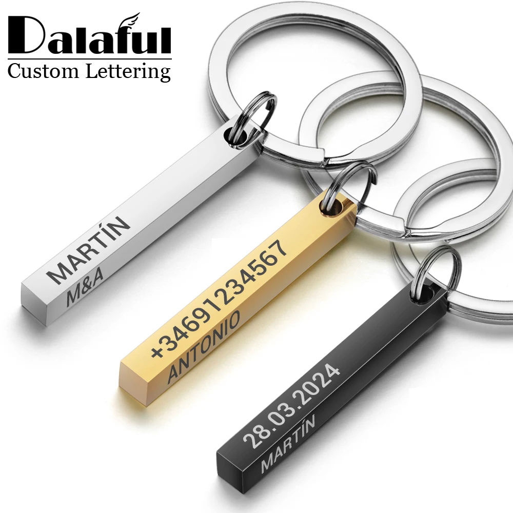 Initial Ring Custom - Portachiavi personalizzato con barra 3D Incidi