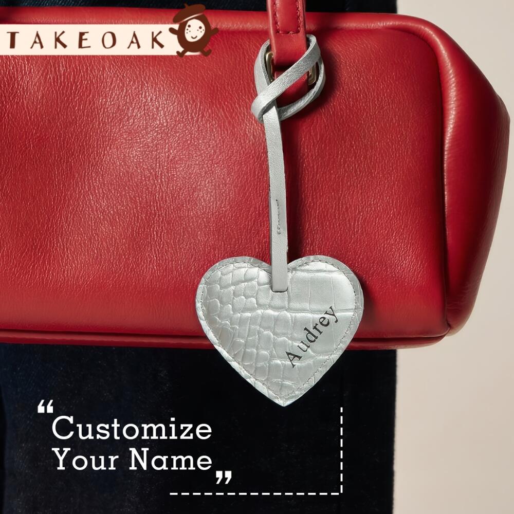 Monogram Keychain Leather - Portachiavi Personalizzato a Forma di Cuore