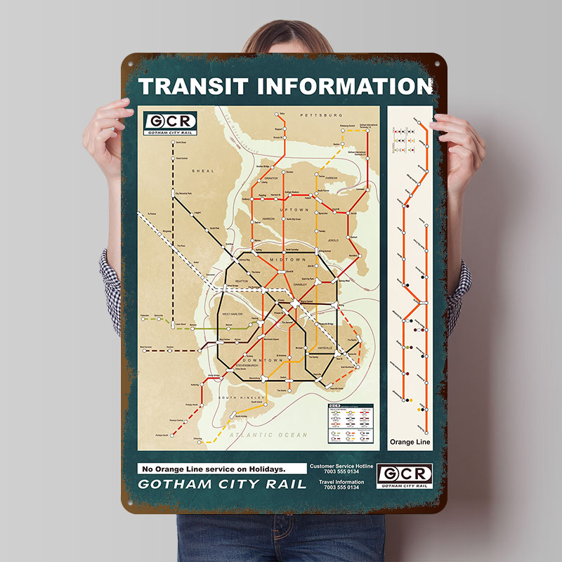 Custom Map Poster - Mappa della città di Gotham Poster